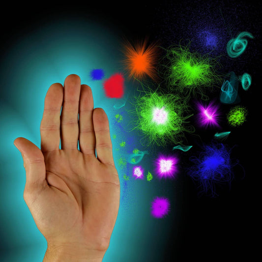 A hand with bacteria representing how human immune system works